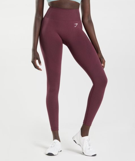 Women's Gymshark Vital Seamless 2.0 Leggings Burgundy | NZ 5FQOCU